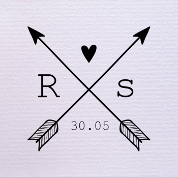 Sello de boda flechas cruzadas