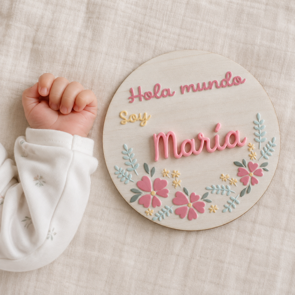 Placa nacimiento flor