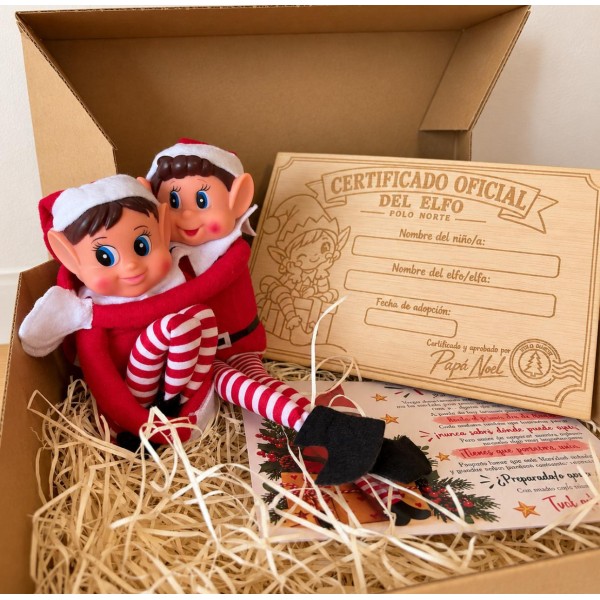 Elfo de Navidad con Caja y Certificado