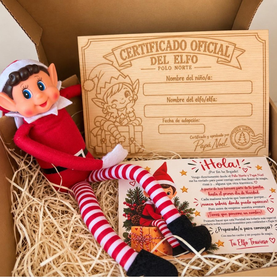 Elfo de Navidad con Caja y Certificado