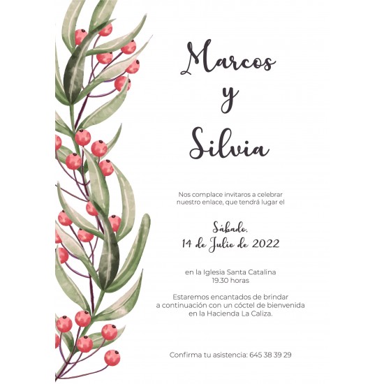 Invitación de boda Campanilla