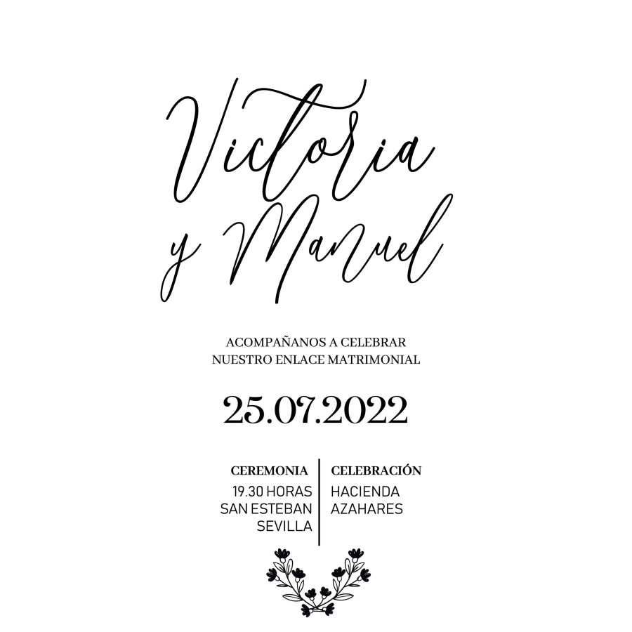 Invitación de boda Minimal