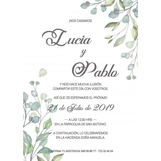 Invitación de boda Natura