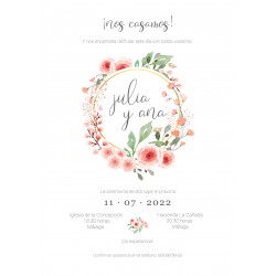 Invitación de boda Peach 2