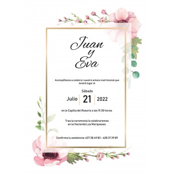 Invitación de boda Romántica