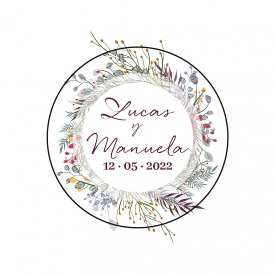 Etiqueta de boda Silvestre