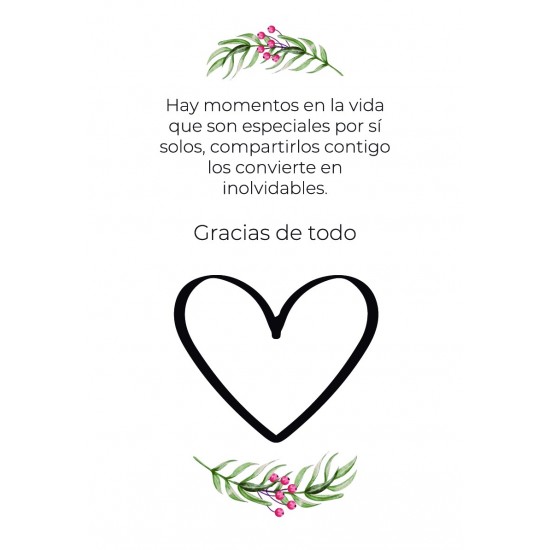 Tarjeta de agradecimiento corazón Campanilla
