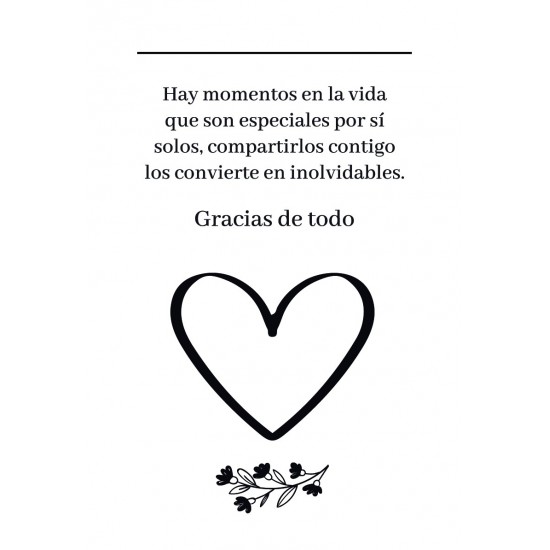 Tarjeta de agradecimiento corazón Minimal