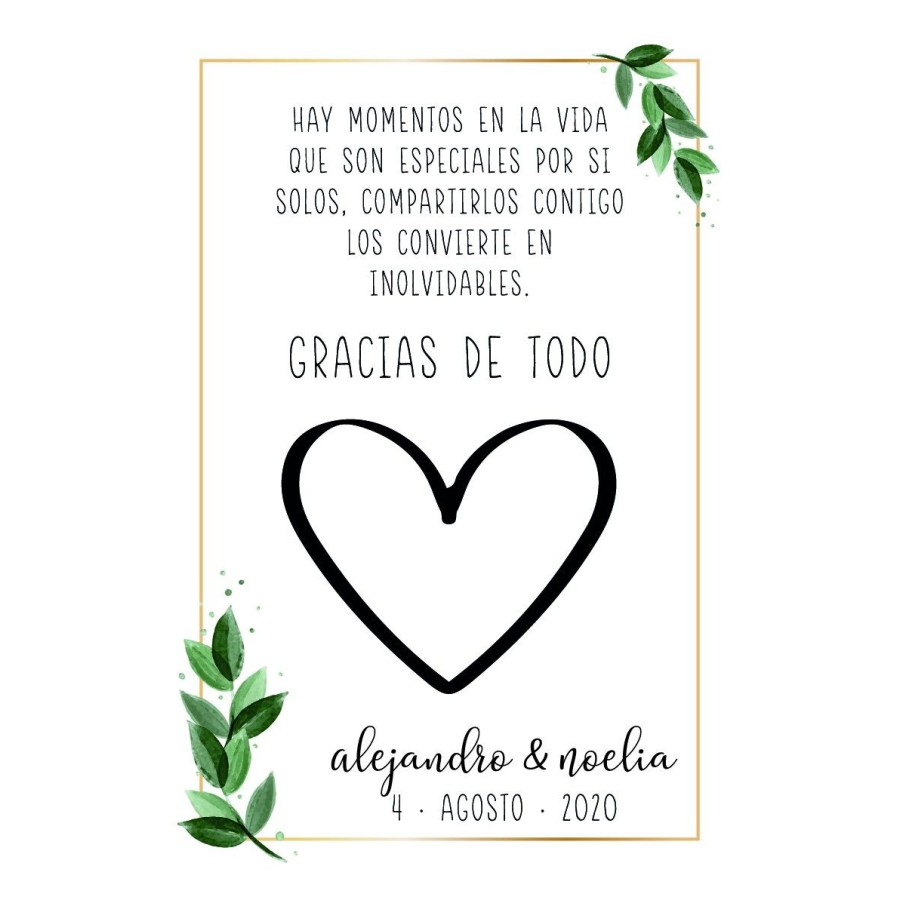 Tarjeta de agradecimiento corazón Olivo